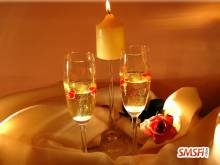 Champagne Candle Light Romantic Love