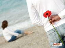 Flower for Her on the Beach